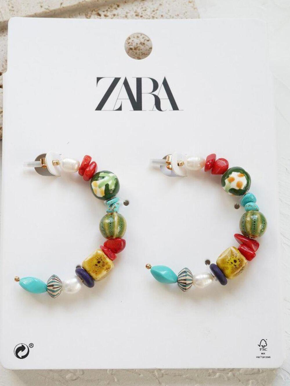 Zara Stone Hoop Earrings